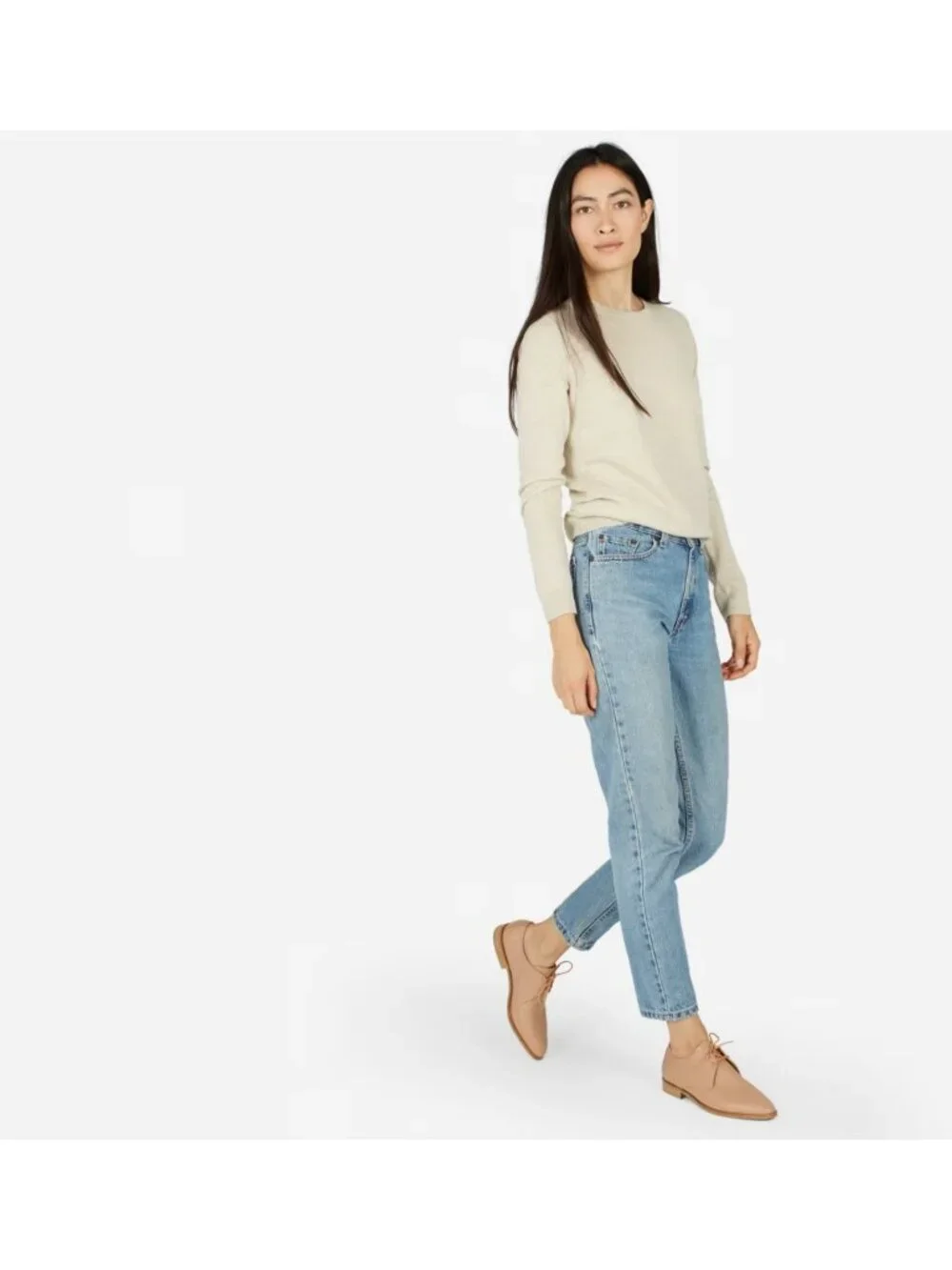 Everlane Women's The Modern Oxford Beige Sz 9